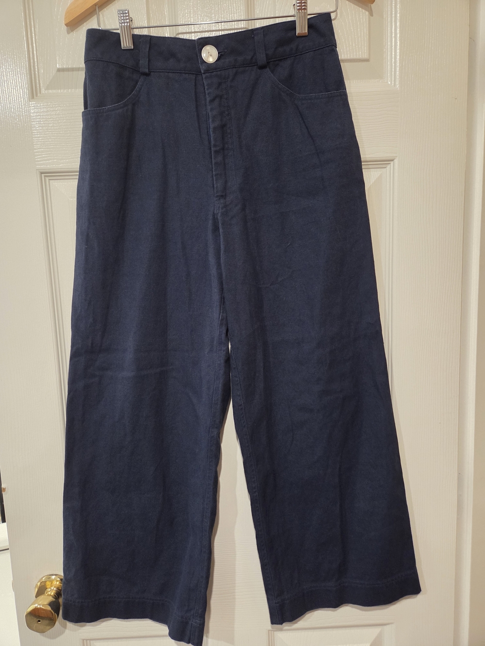 Harly Jae Pierrot Pants Navy M Hemp Organic Cotton Wide Leg Made Canada